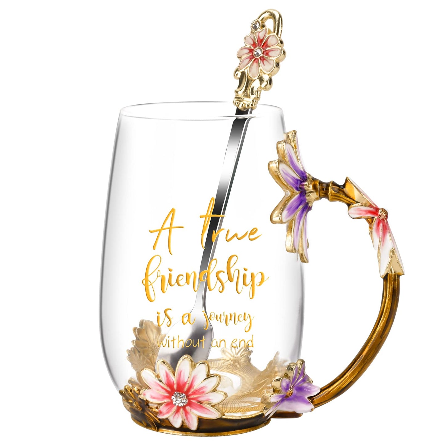 OEAGO Gifts for Mom Women Stocking Stuffers for Women Christmas Glass Coffee Enamels Mug Valentines Gifts for Her Girlfriend Wife Best Birthday Valentine's Mothers Day from Daughter Son Tea Cup