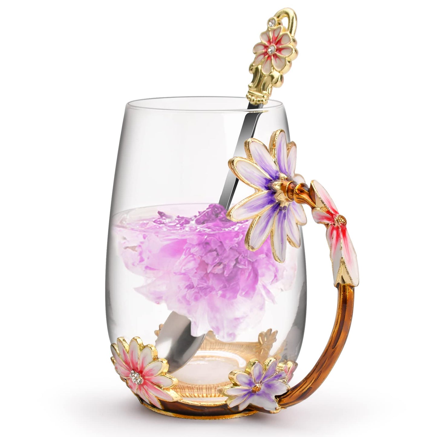 OEAGO Gifts for Mom Women Stocking Stuffers for Women Christmas Glass Coffee Enamels Mug Valentines Gifts for Her Girlfriend Wife Best Birthday Valentine's Mothers Day from Daughter Son Tea Cup