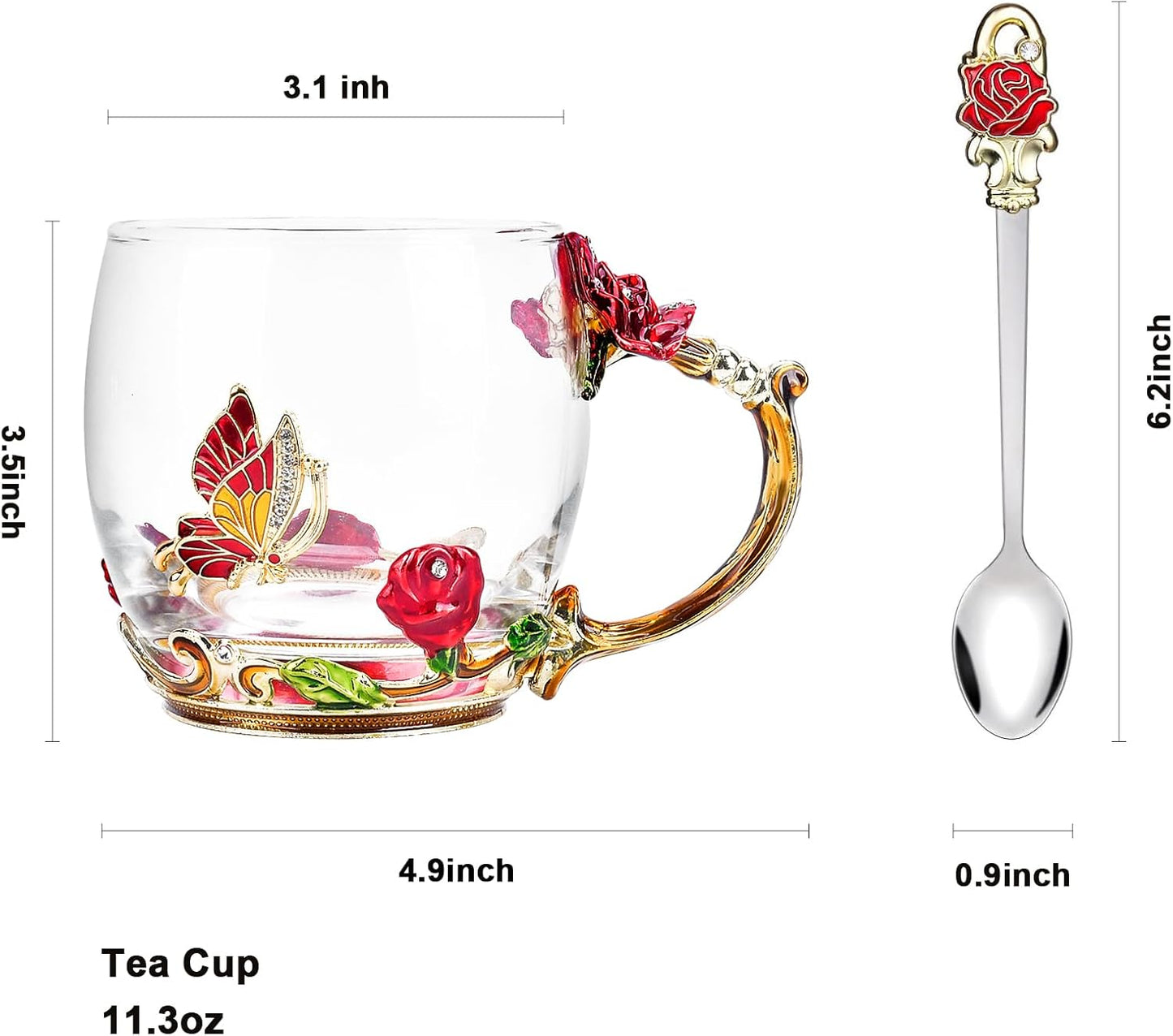 OEAGO Gifts for Mom Women Stocking Stuffers for Women Christmas Glass Coffee Enamels Mug Valentines Gifts for Her Girlfriend Wife Best Birthday Valentine's Mothers Day from Daughter Son Tea Cup