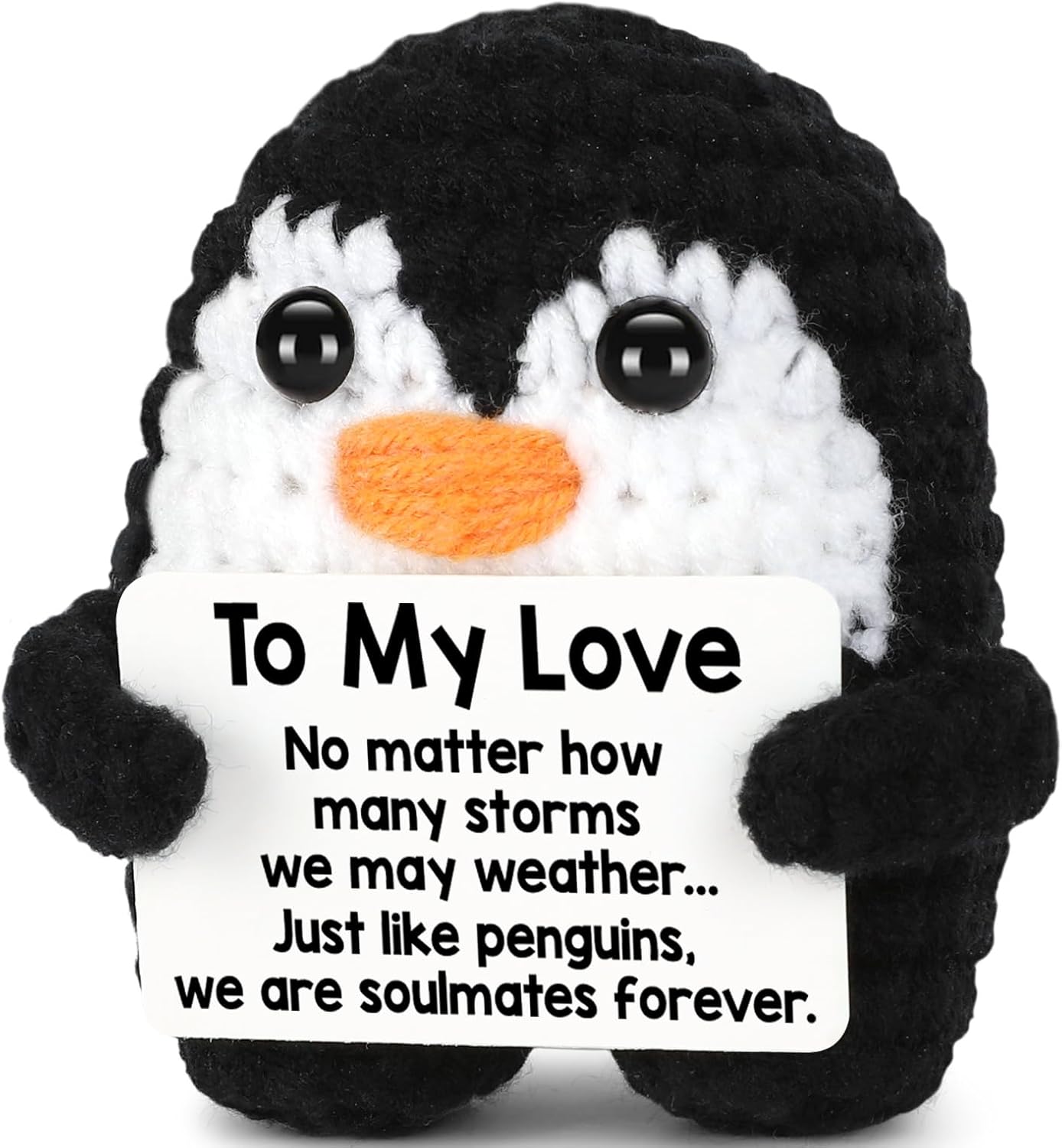 Gifts for Him Her Boyfriend Girlfriend, To My Love Handmade Crochet Penguin Present, Wedding Anniversary Birthday Gift for Women Men, Romantic Christmas I Love You Gift for Couples Wife Husband