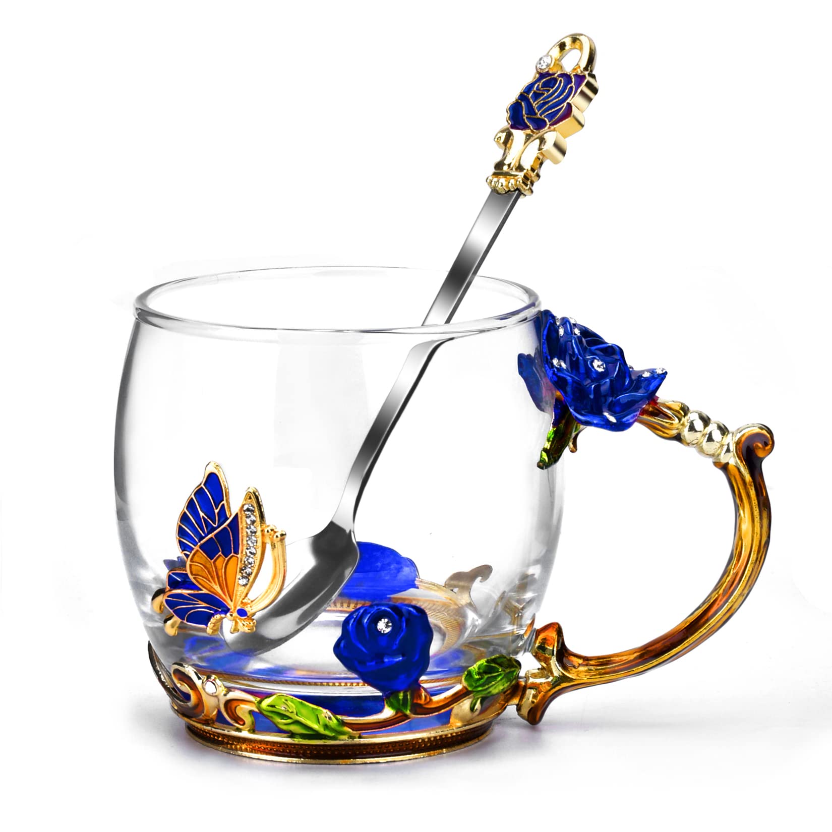 OEAGO Gifts for Mom Women Stocking Stuffers for Women Christmas Glass Coffee Enamels Mug Valentines Gifts for Her Girlfriend Wife Best Birthday Valentine's Mothers Day from Daughter Son Tea Cup