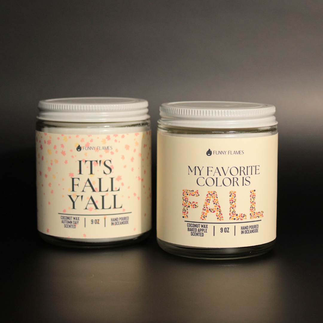 “My Favorite Color is Fall” Candle – Baked Apple Scented Autumn Décor