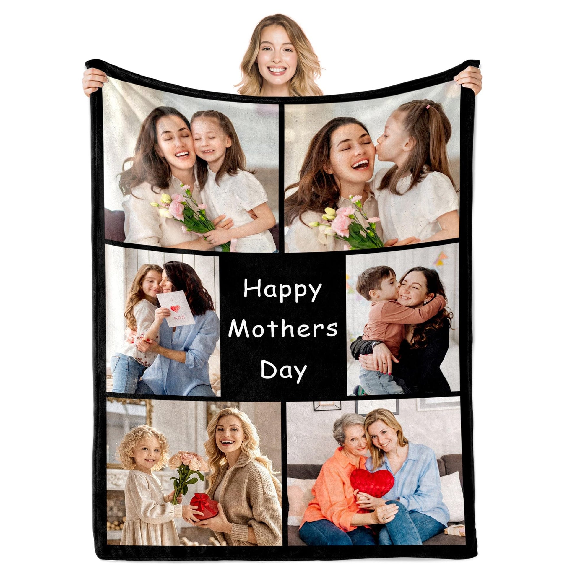 Ships Next Day Custom Photo Blanket for Valentine Day Personalized Thows Blanket with Picture Mothers Day Birthday Gift for Her/Him Customized Gifts for Girlfriend/Boyfriend - Printed in USA