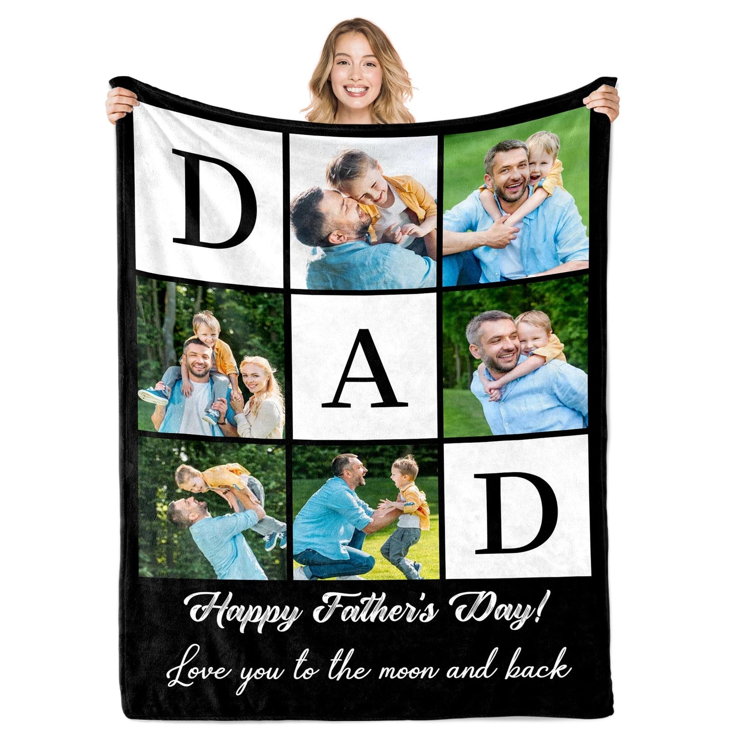 Ships Next Day Custom Photo Blanket for Valentine Day Personalized Thows Blanket with Picture Mothers Day Birthday Gift for Her/Him Customized Gifts for Girlfriend/Boyfriend - Printed in USA