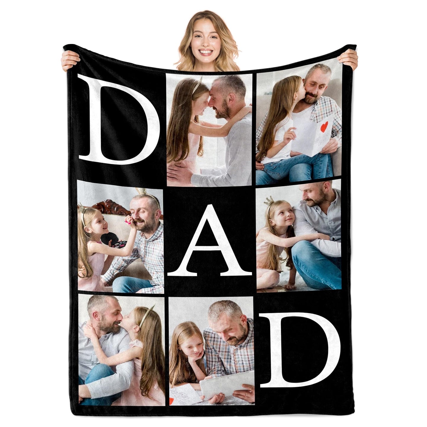 Ships Next Day Custom Photo Blanket for Valentine Day Personalized Thows Blanket with Picture Mothers Day Birthday Gift for Her/Him Customized Gifts for Girlfriend/Boyfriend - Printed in USA