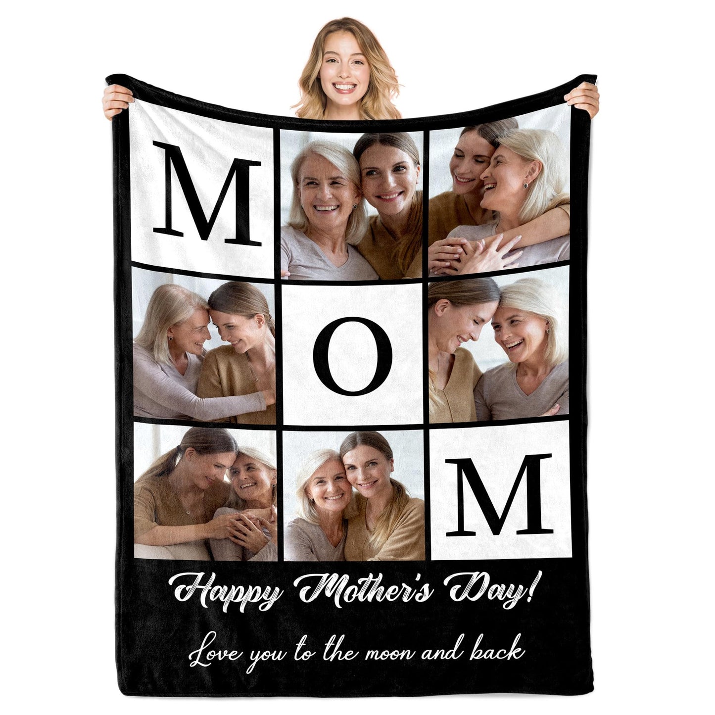 Ships Next Day Custom Photo Blanket for Valentine Day Personalized Thows Blanket with Picture Mothers Day Birthday Gift for Her/Him Customized Gifts for Girlfriend/Boyfriend - Printed in USA