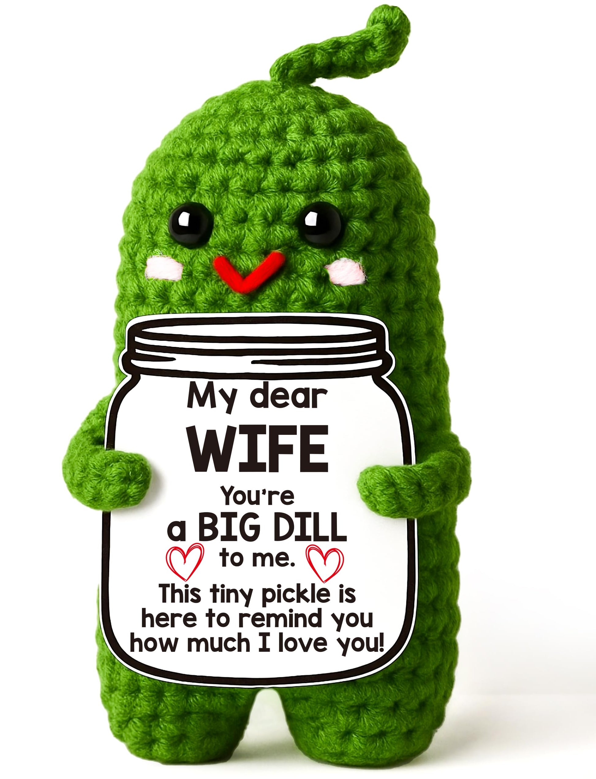 I Love You Gifts for Her, Him, Wife, Husband, Couple, Romantic Gifts for Boyfriend Girlfriend, Anniversary Perfect Gifts for Women Men, Handmade Crochet Pickle