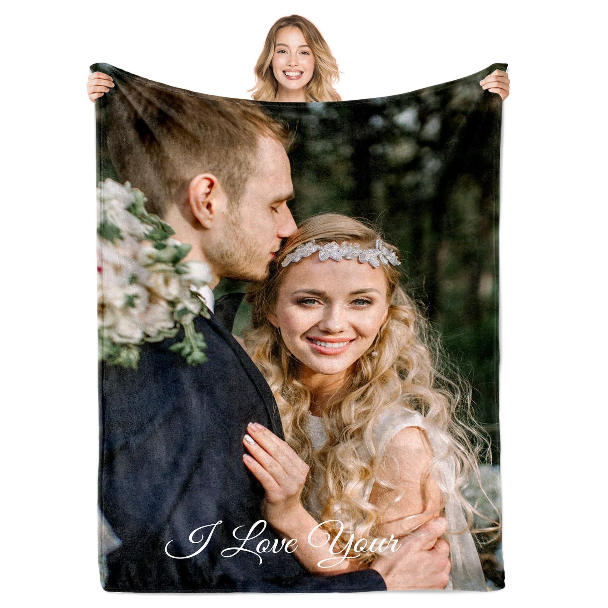 Ships Next Day Custom Photo Blanket for Valentine Day Personalized Thows Blanket with Picture Mothers Day Birthday Gift for Her/Him Customized Gifts for Girlfriend/Boyfriend - Printed in USA
