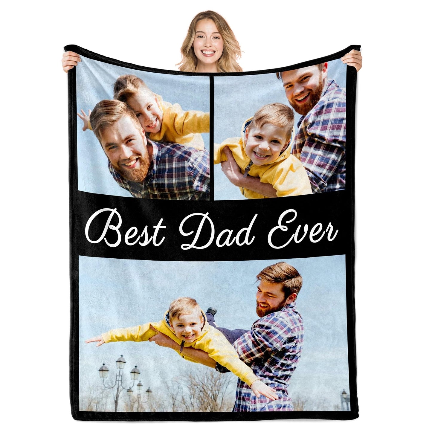 Ships Next Day Custom Photo Blanket for Valentine Day Personalized Thows Blanket with Picture Mothers Day Birthday Gift for Her/Him Customized Gifts for Girlfriend/Boyfriend - Printed in USA
