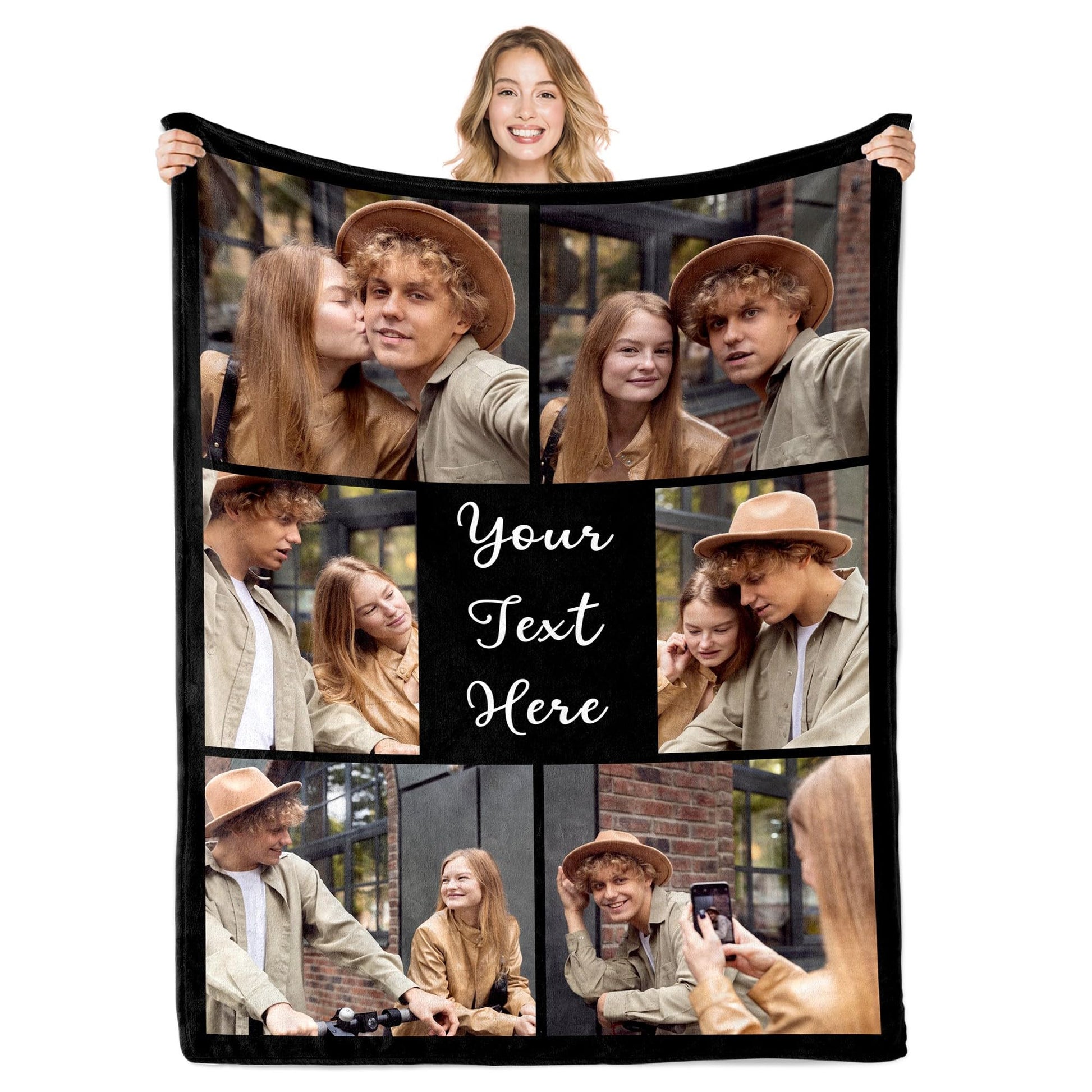 Ships Next Day Custom Photo Blanket for Valentine Day Personalized Thows Blanket with Picture Mothers Day Birthday Gift for Her/Him Customized Gifts for Girlfriend/Boyfriend - Printed in USA