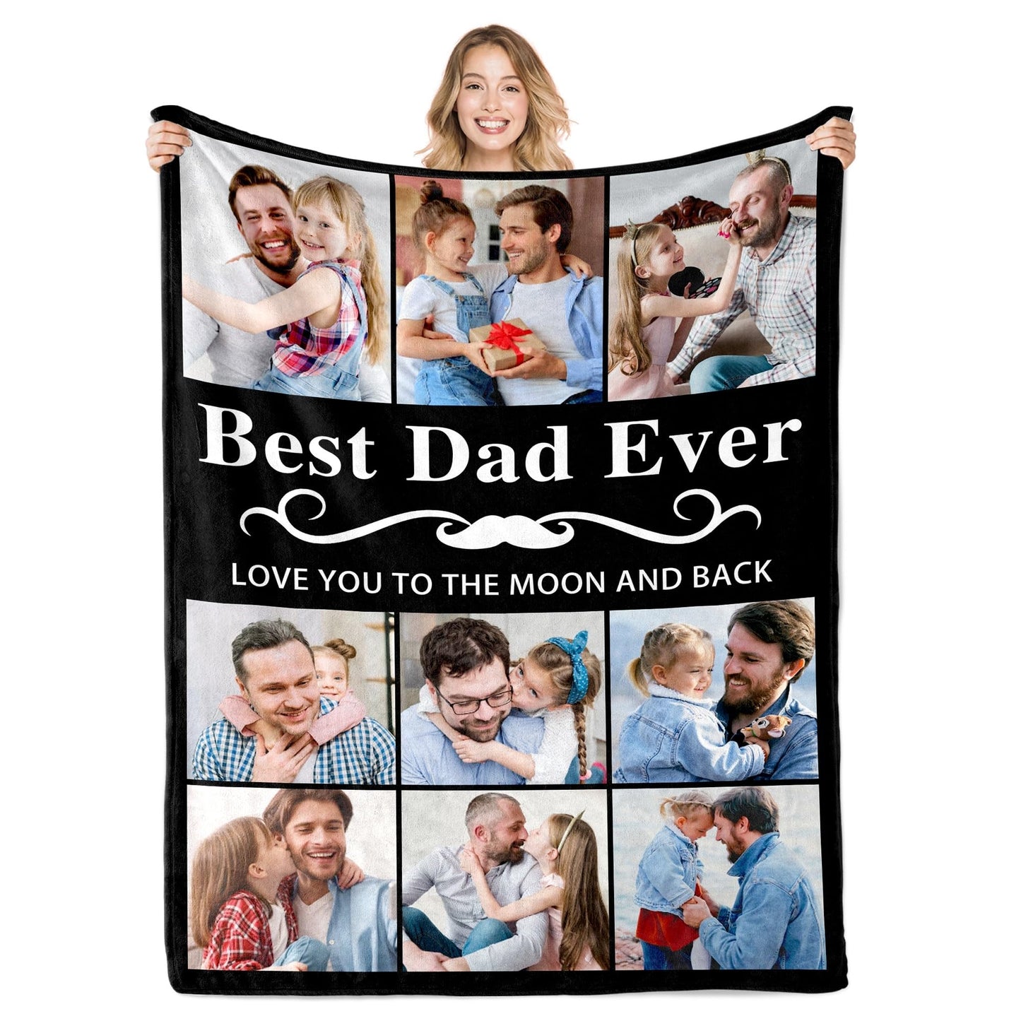 Ships Next Day Custom Photo Blanket for Valentine Day Personalized Thows Blanket with Picture Mothers Day Birthday Gift for Her/Him Customized Gifts for Girlfriend/Boyfriend - Printed in USA