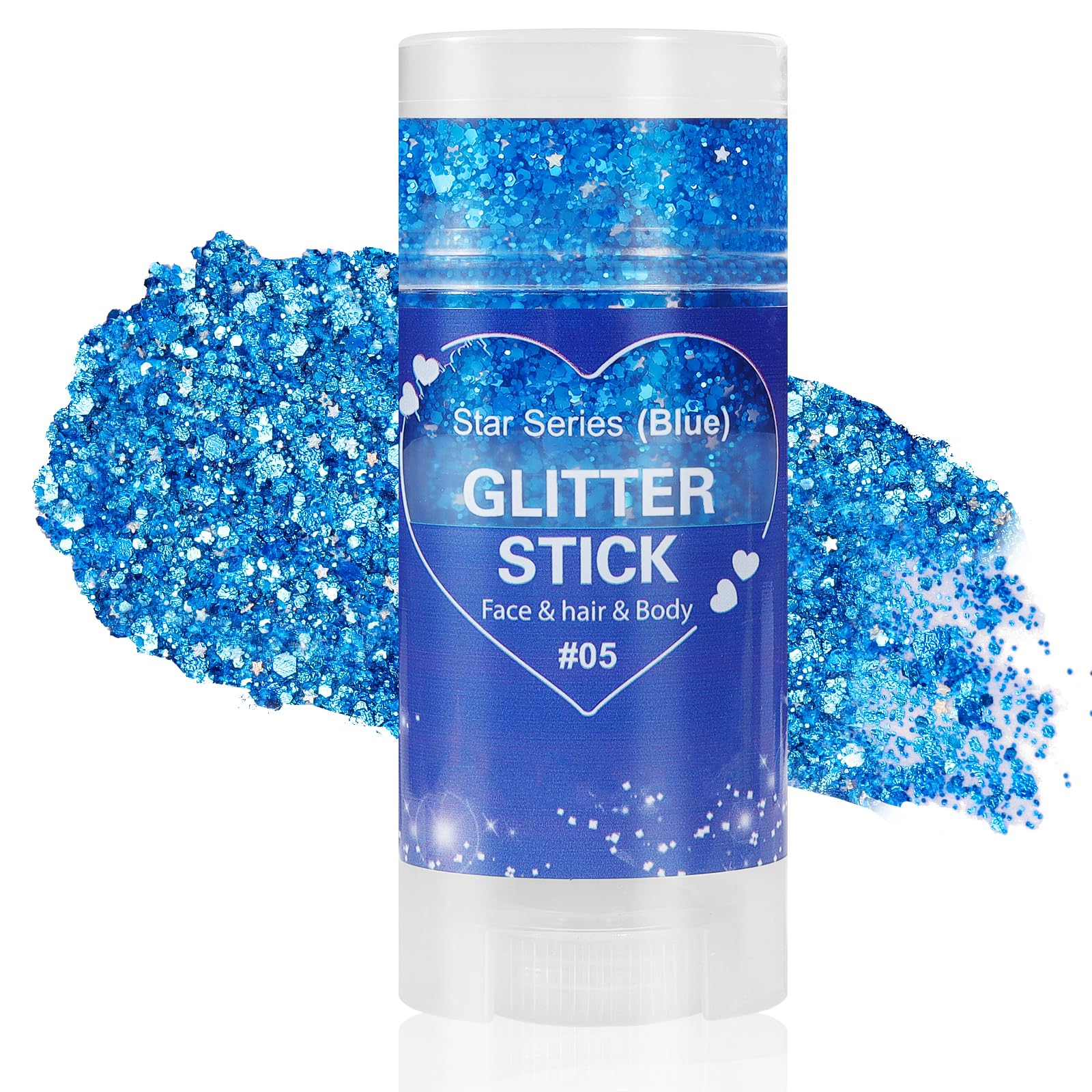 Mysense Patriotic Red White and Blue Body Glitter Stick,4th of July Accessories,Sparkling Face Hair Glitter for Fourth of July Outfit Women Kids,American Pride USA Flag Makeup for Independence Day