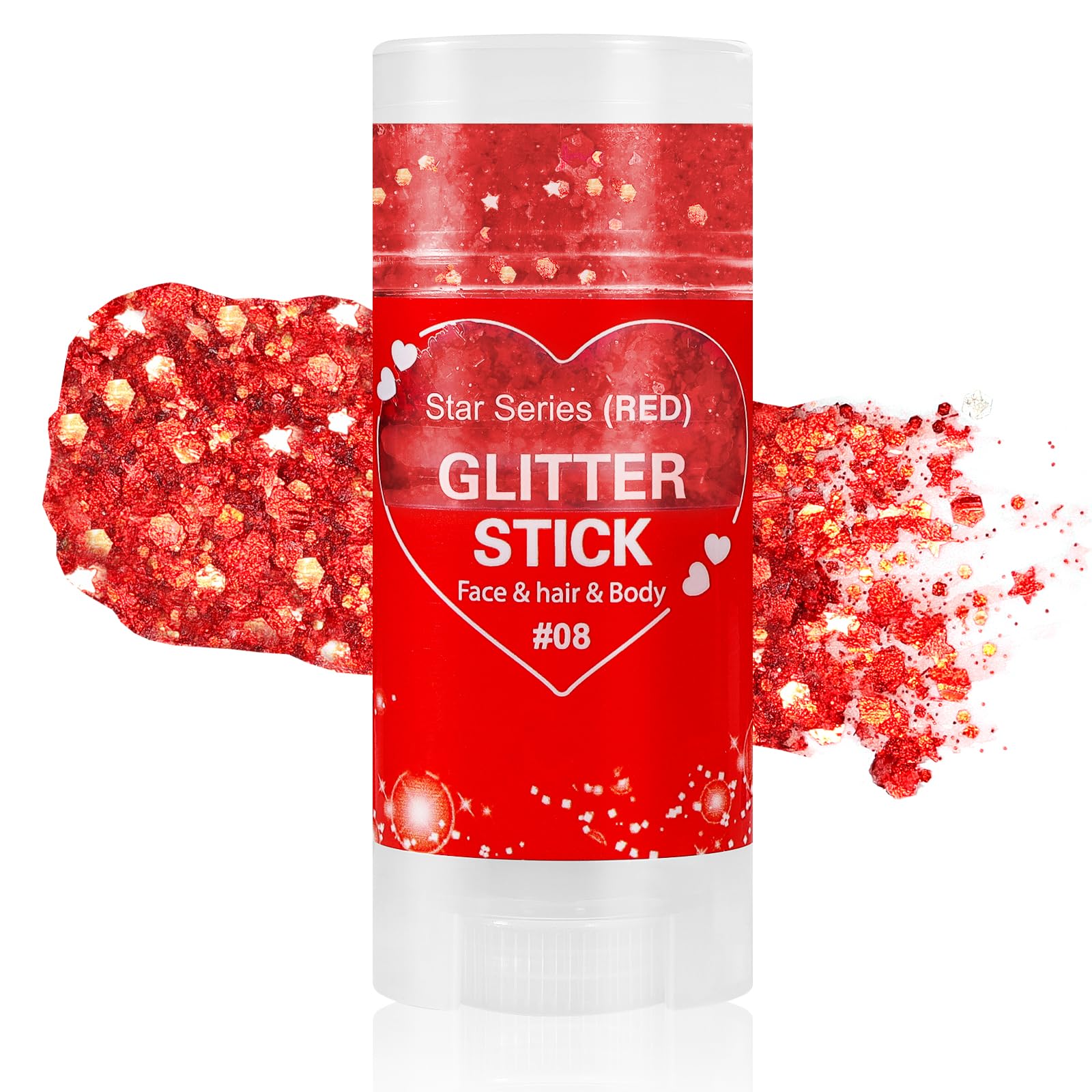 Mysense Patriotic Red White and Blue Body Glitter Stick,4th of July Accessories,Sparkling Face Hair Glitter for Fourth of July Outfit Women Kids,American Pride USA Flag Makeup for Independence Day