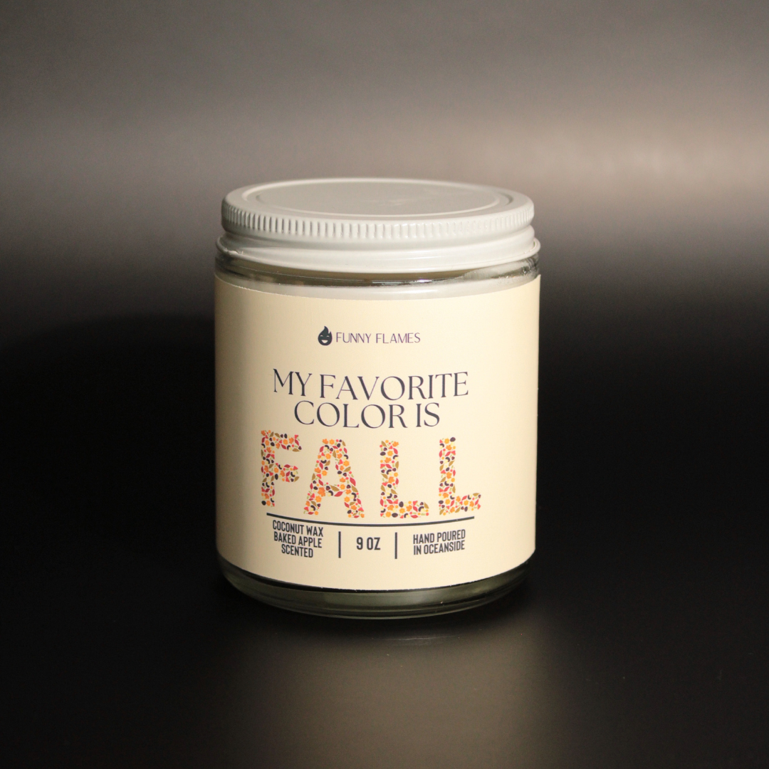“My Favorite Color is Fall” Candle – Baked Apple Scented Autumn Décor