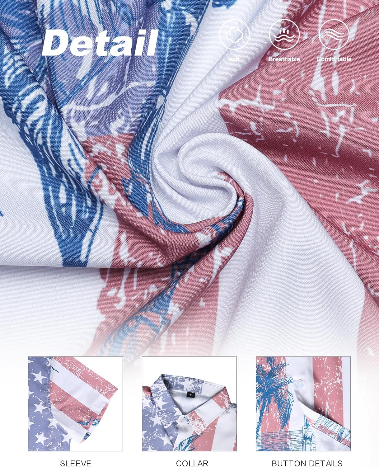 Hawaiian Shirt for Men Short Sleeves Tropical Printed Casual Button Down Summer Beach Floral Shirts
