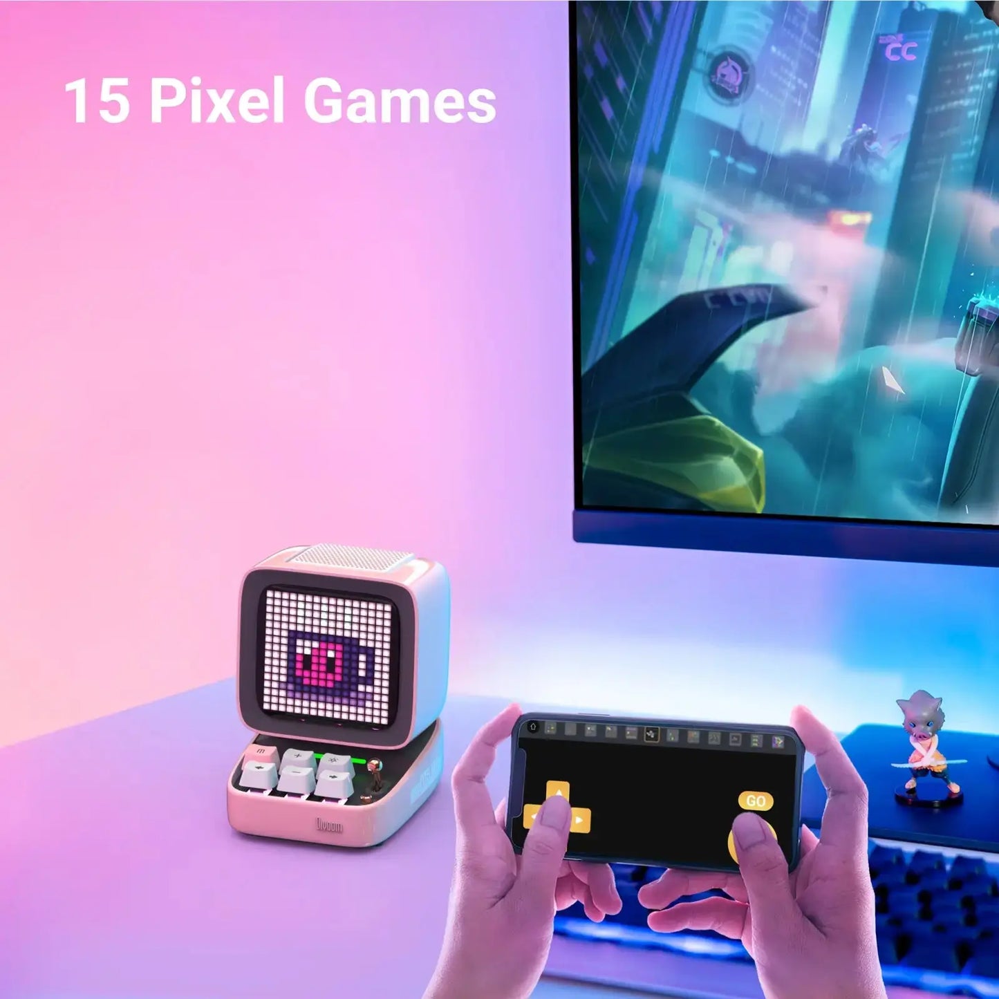 Retro Pixel Art Wireless Bluetooth Speaker by Divoom™ – Portable Smart LED Speaker