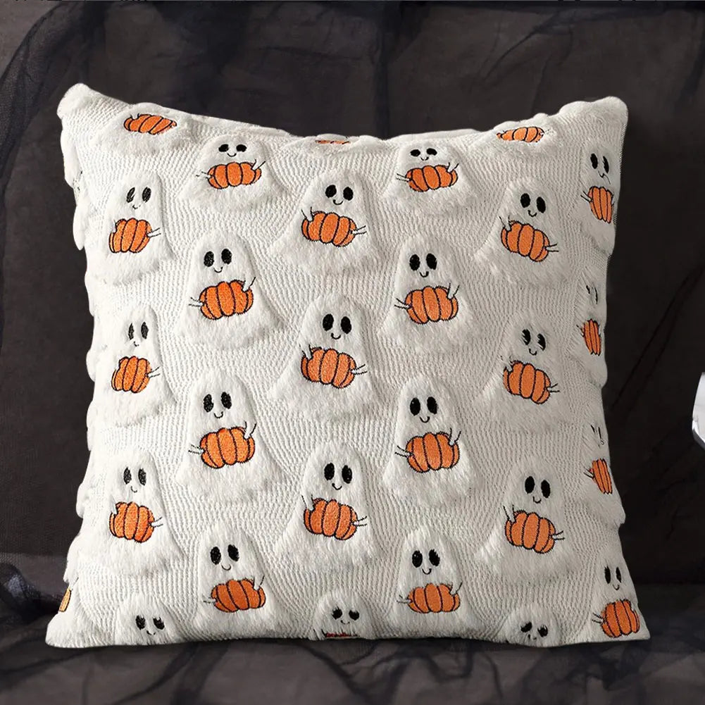 Halloween Decoration For Home Cartoon Pumpkin Bat Ghost Pillowcase Horror Soft Pillowcase Party Supplies Haloween Home Ornament