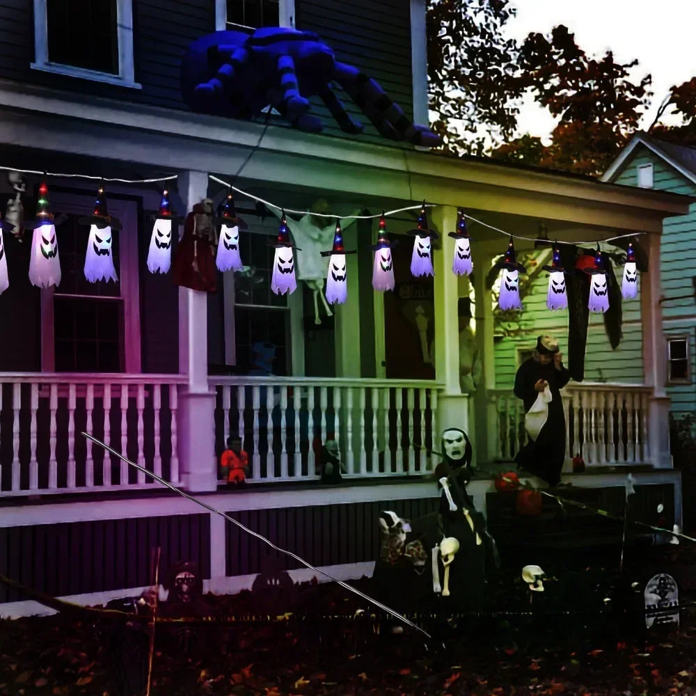 Light-Up Hanging Ghost Decorations – Spooky Halloween Indoor & Outdoor Party Décor