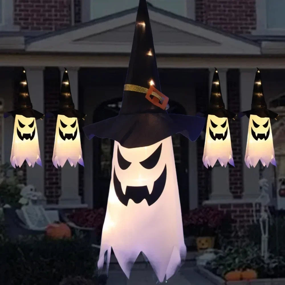 Light-Up Hanging Ghost Decorations – Spooky Halloween Indoor & Outdoor Party Décor
