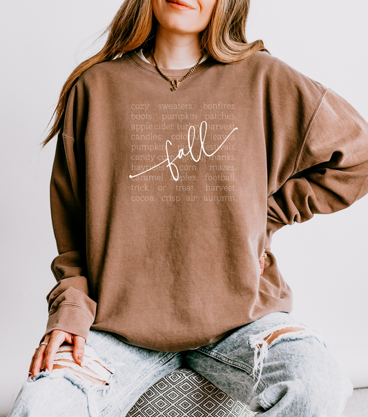 Cozy Fall Vibes Sweatshirt – Autumn Word Art Design