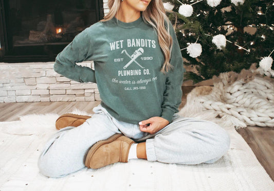 “Wet Bandits” Comfort Colors Long Sleeve Tee – Home Alone Christmas Graphic Shirt