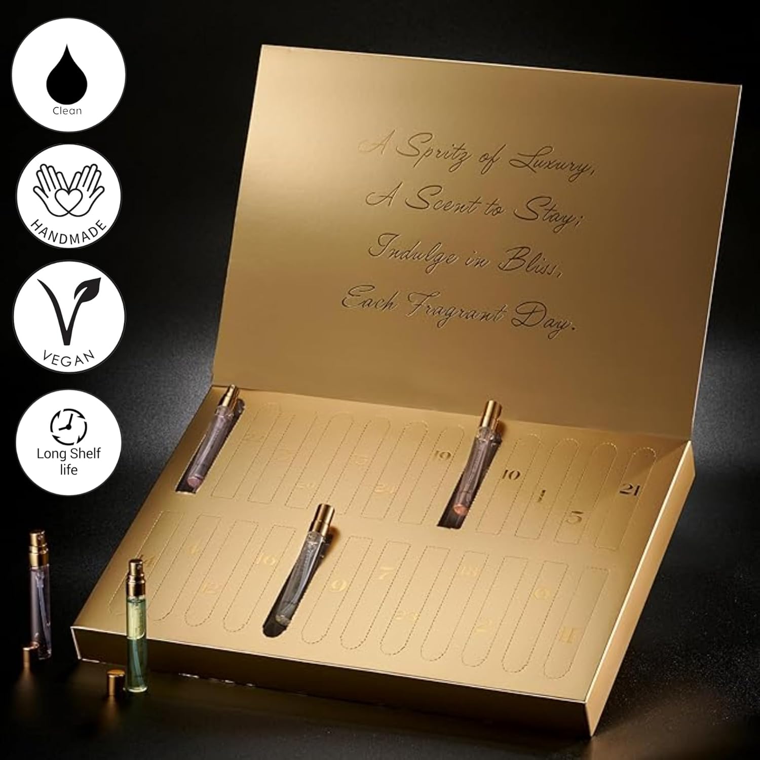 Advent Calendar 2025 Adult Women – 24pc Perfume Gift Set for Her – Christmas Beauty Gifts for Women, Wife, Mom, Teen Girls Floral Fragrance Sampler, Travel-Size Perfumes - Holiday Countdown Calendar