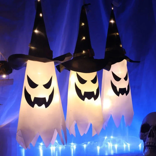 Light-Up Hanging Ghost Decorations – Spooky Halloween Indoor & Outdoor Party Décor