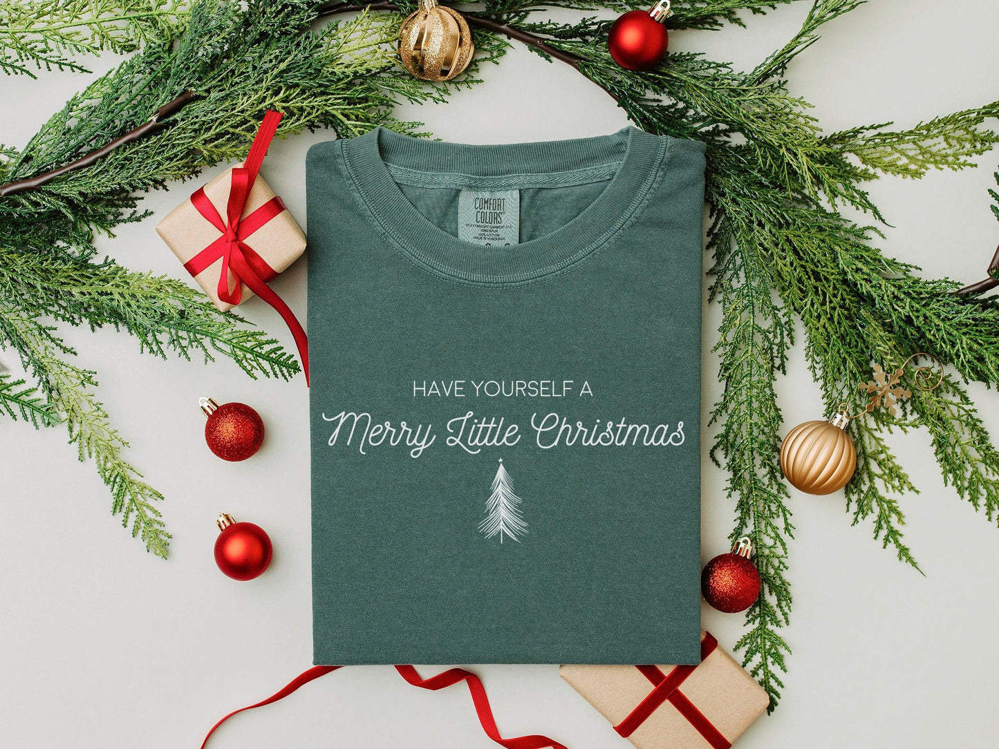 Holiday Graphic Tee – Comfort Colors “Have Yourself a Merry Little Christmas” Shirt